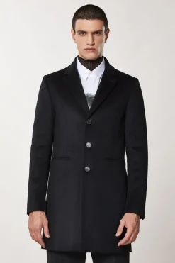 Cappotto foderato in misto lana