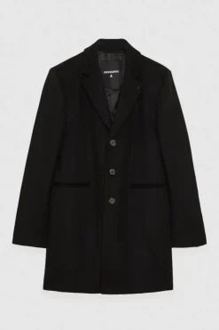 Cappotto foderato in misto lana