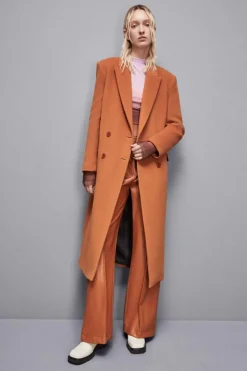 Cappotto lungo doppio petto in panno