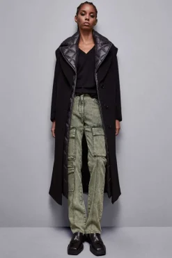 Cappotto lungo in panno di lana