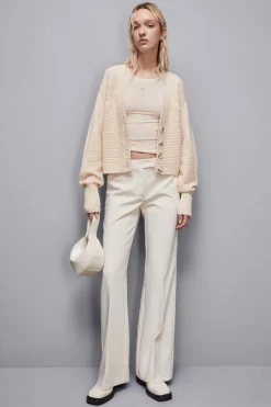 Cardigan a coste in lana