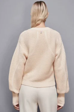 Cardigan a coste in lana