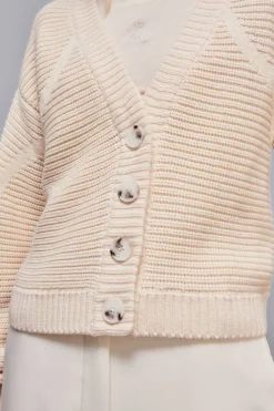 Cardigan a coste in lana