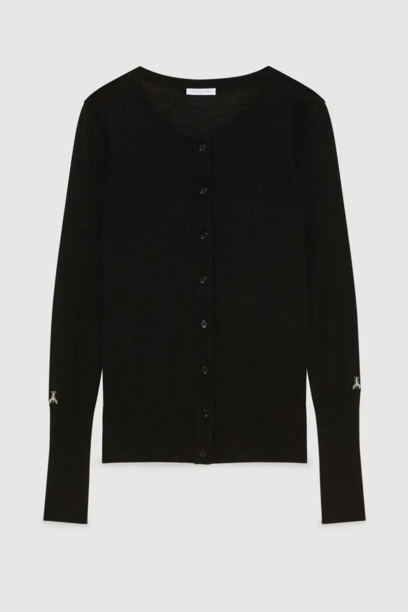 Cardigan scollo rotondo in lana