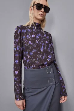 Casacca con stampa floreale in viscosa