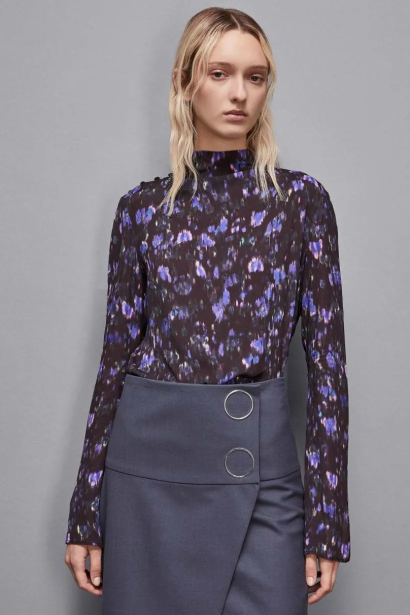 Casacca con stampa floreale in viscosa