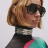 Choker con strass rettangolari