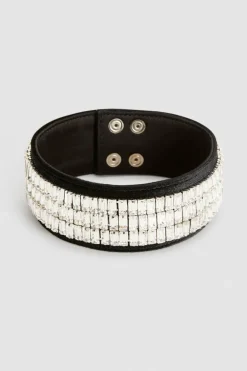 Choker con strass rettangolari