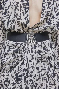 CIntura vita alta in pelle con elastico