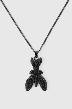 Collana in ottone e vetro con strass