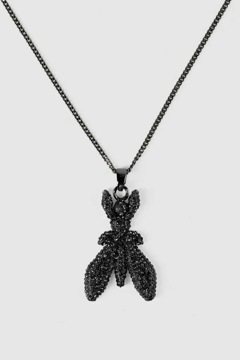 Collana in ottone e vetro con strass