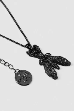 Collana in ottone e vetro con strass