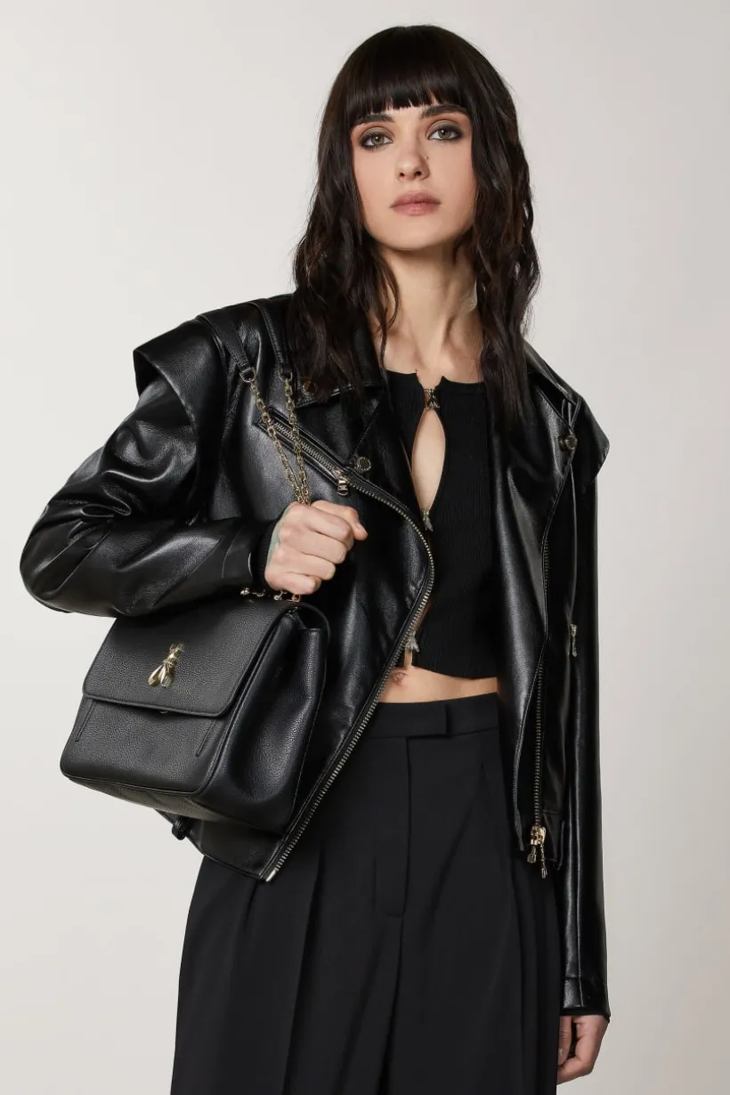 Fly Borsa a spalla in pelle con catena