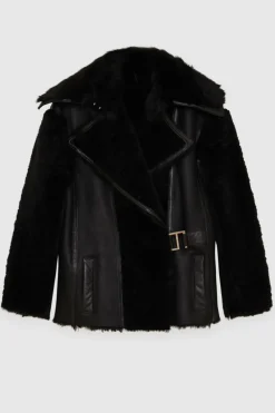 Giacca biker over con pelo