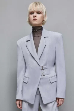 Giacca con ganci in viscosa stretch