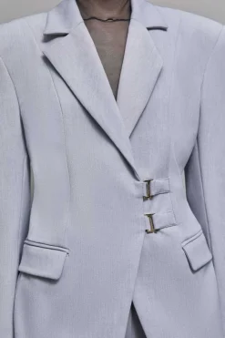 Giacca con ganci in viscosa stretch