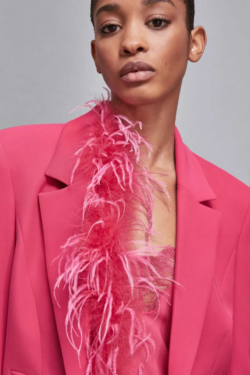 Giacca con piuma in tessuto stretch