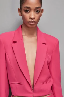 Giacca con piuma in tessuto stretch