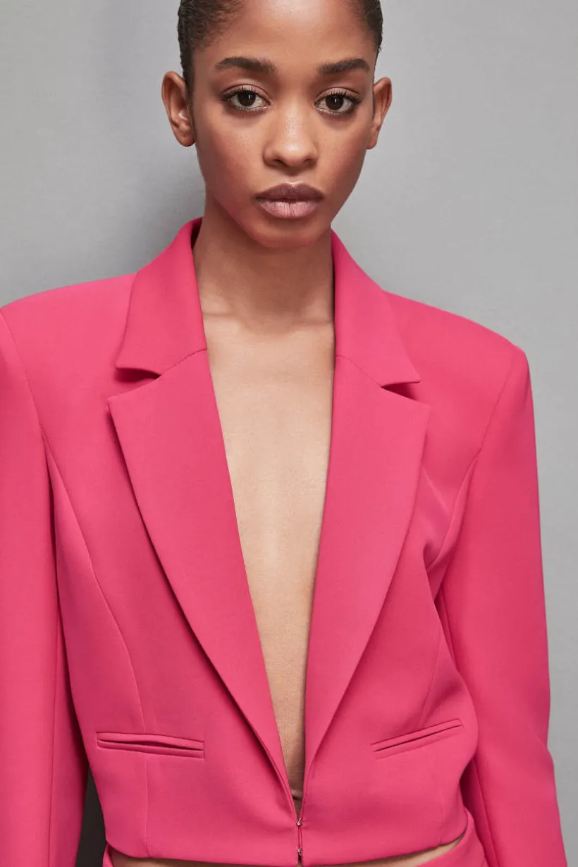 Giacca con piuma in tessuto stretch