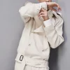 Giacca corta effetto trench in twill di viscosa