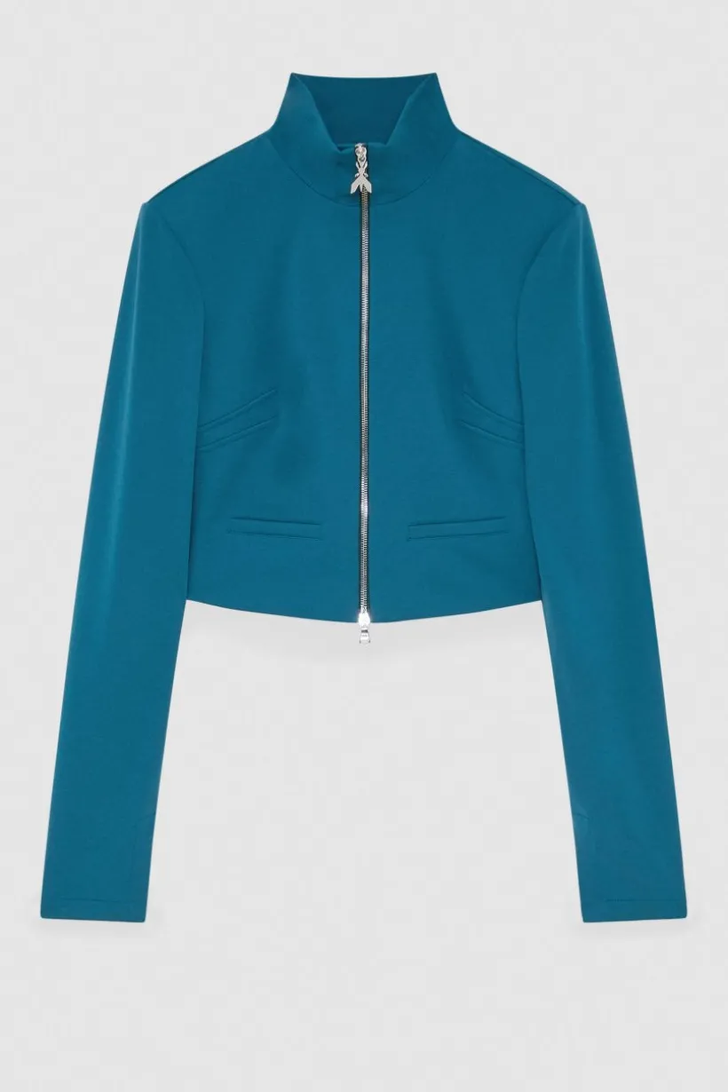 Giacca cropped a collo alto