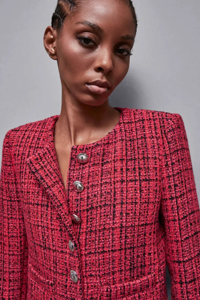 Giacca girocollo in tweed