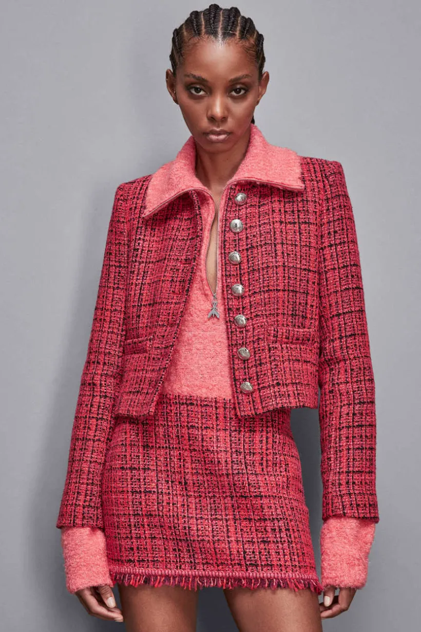 Giacca girocollo in tweed