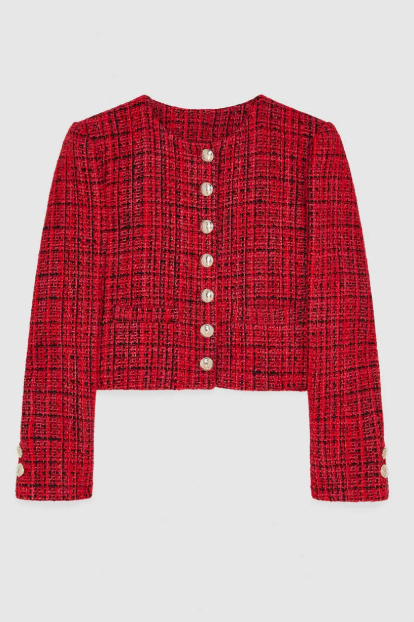 Giacca girocollo in tweed