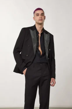 Giacca in flanella e strass
