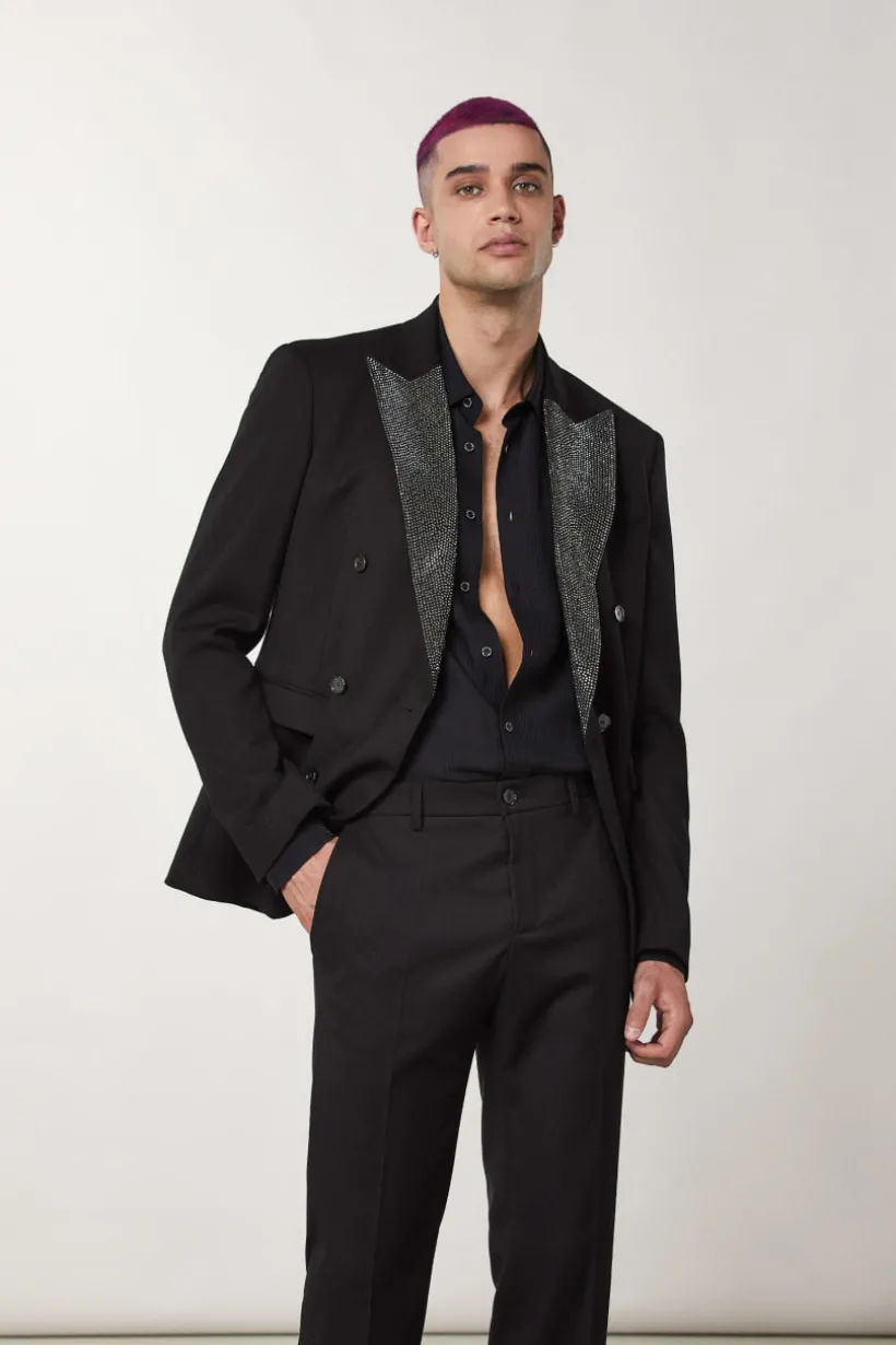 Giacca in flanella e strass