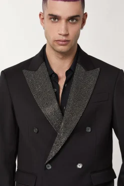 Giacca in flanella e strass