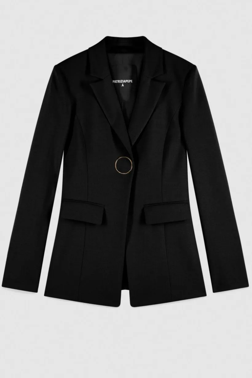 Giacca in gabardina di lana stretch