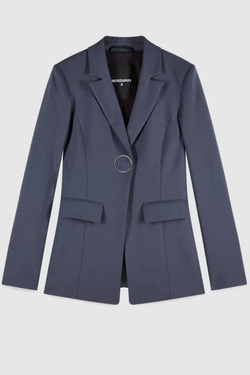 Giacca in gabardina di lana stretch