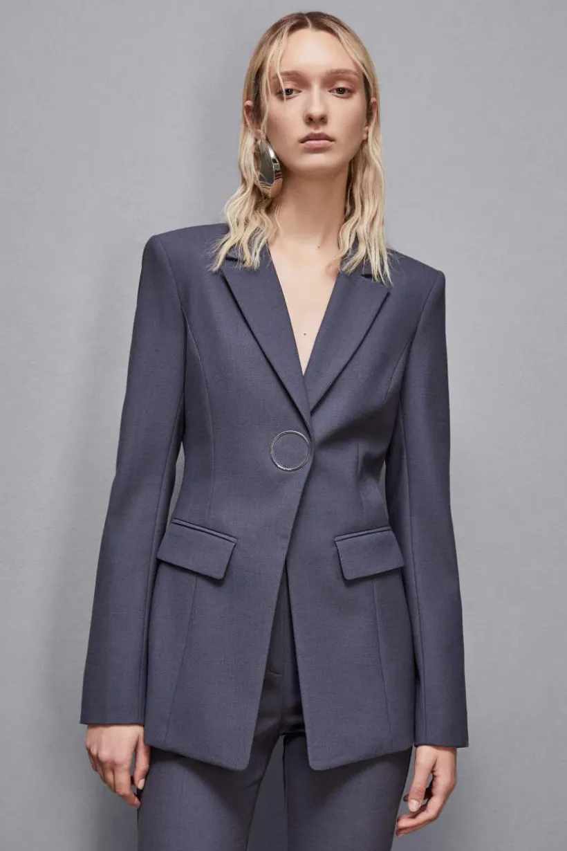 Giacca in gabardina di lana stretch
