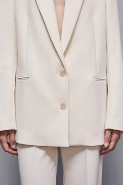 Giacca over due bottoni in twill