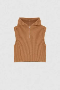 Gilet a coste con zip