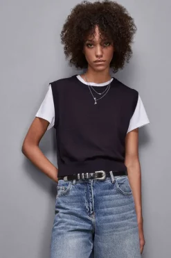 Gilet in lana con scollo rotondo