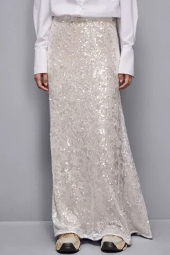 Gonna con paillettes in tulle
