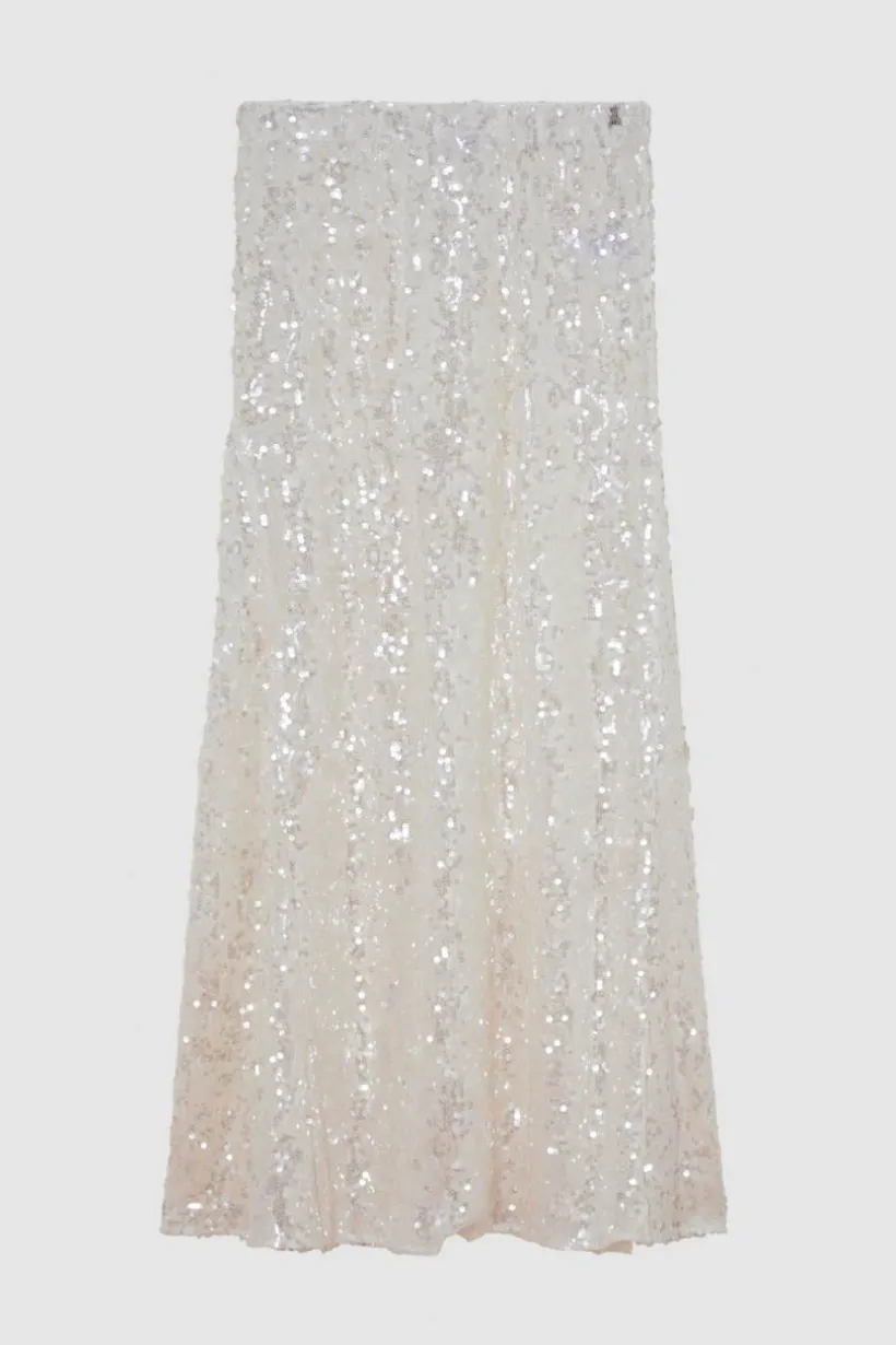 Gonna con paillettes in tulle