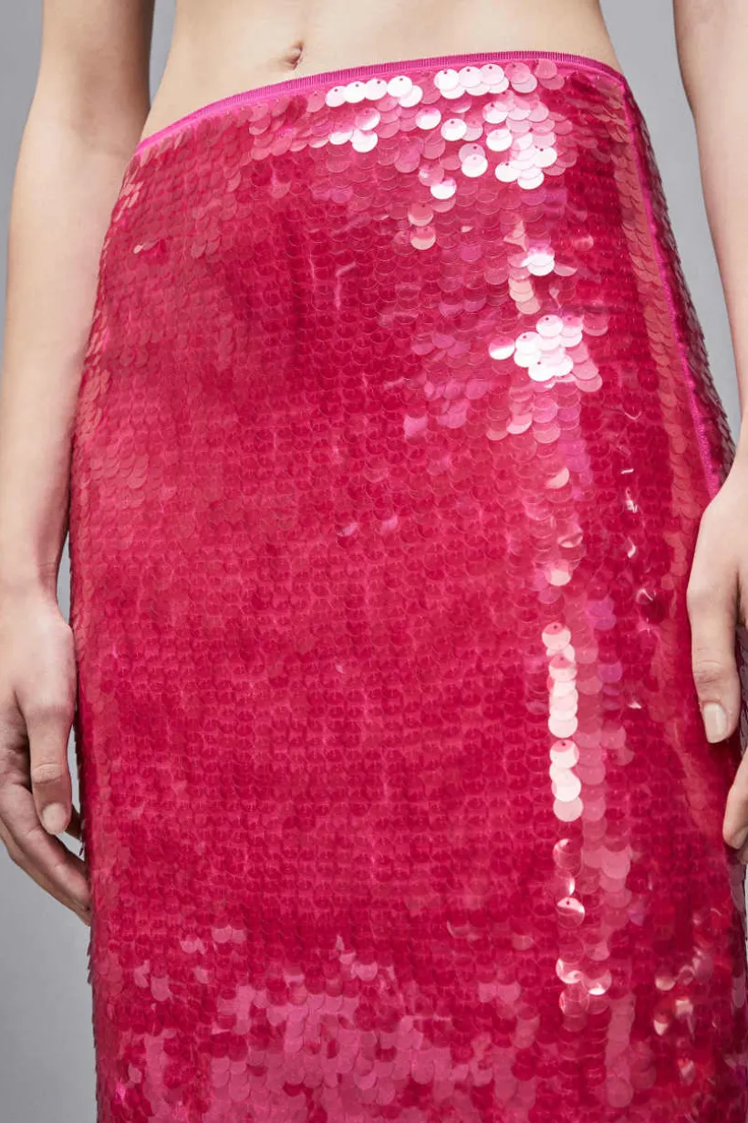 Gonna in tulle stretch con paillettes