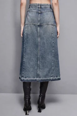 Gonna midi in jeans blu