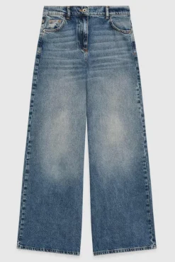 Jeans a vita bassa e gamba larga