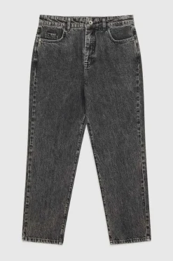 Jeans grigio sigaretta a vita alta