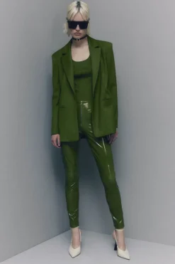 Leggings a vita alta in ecopelle
