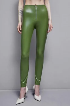 Leggings a vita alta in ecopelle