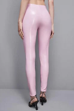 Leggings a vita alta in ecopelle