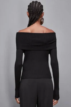 Maglia a costine in misto viscosa Essential