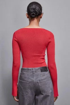 Maglia a costine in misto viscosa