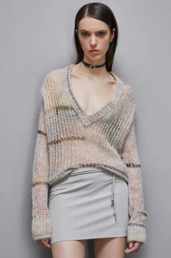 Maglia a rete in misto lana