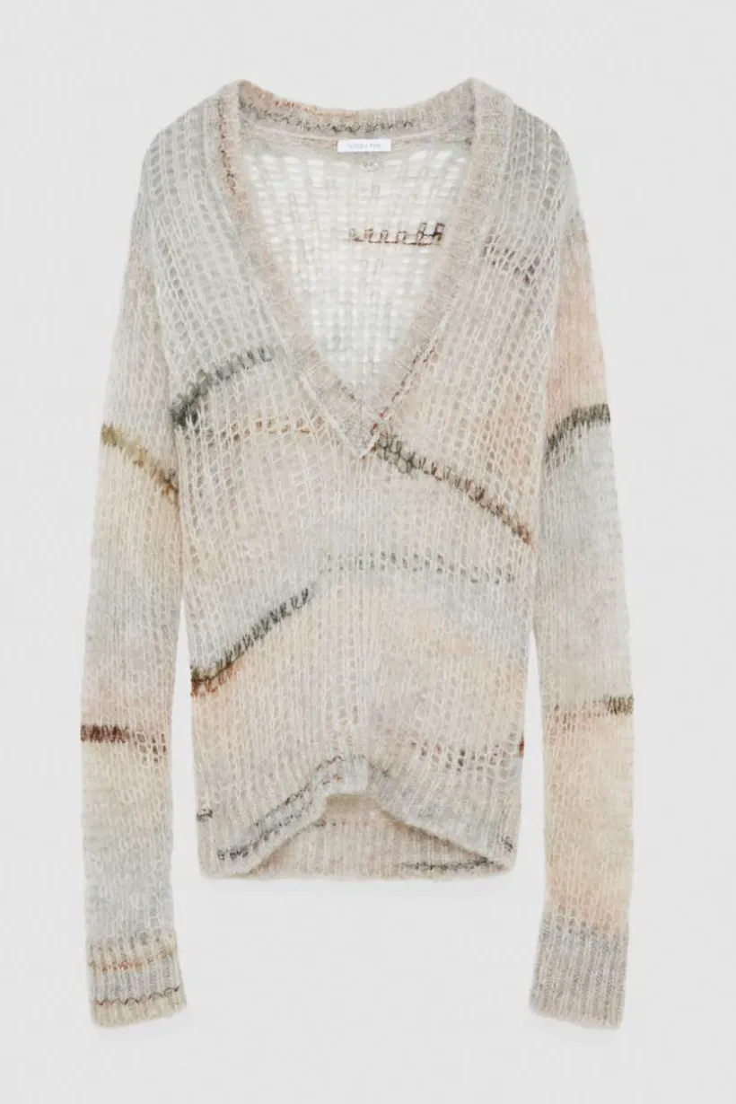 Maglia a rete in misto lana